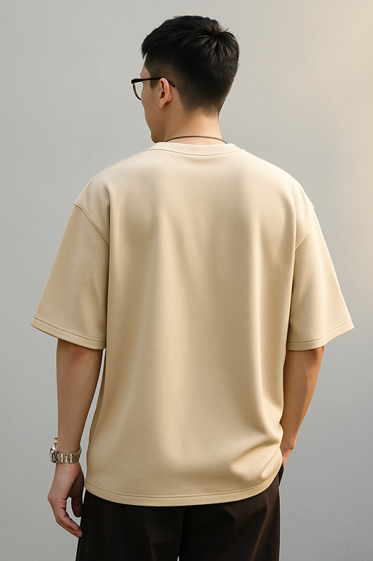 Ezeeva Soft Beige Oversized Tee